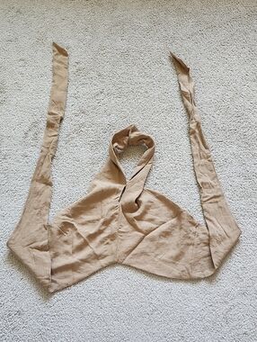 H&M Camel Halter Wrap Crop Top